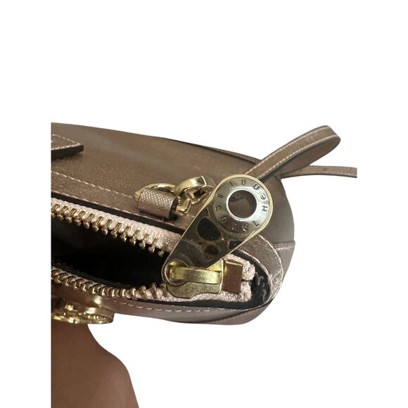 HENRI BENDEL Rose Gold Saffiano Leather Large Satchel Crossbody Bag - Picture 6 of 13